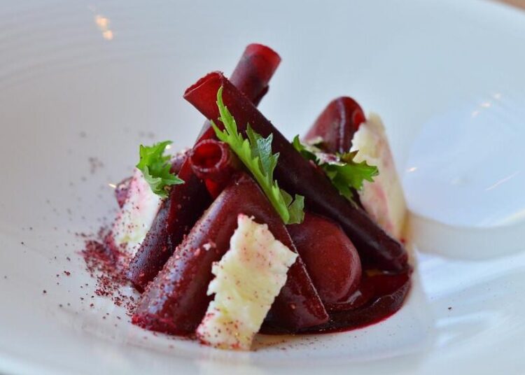 Beetroot confit with olive oil
