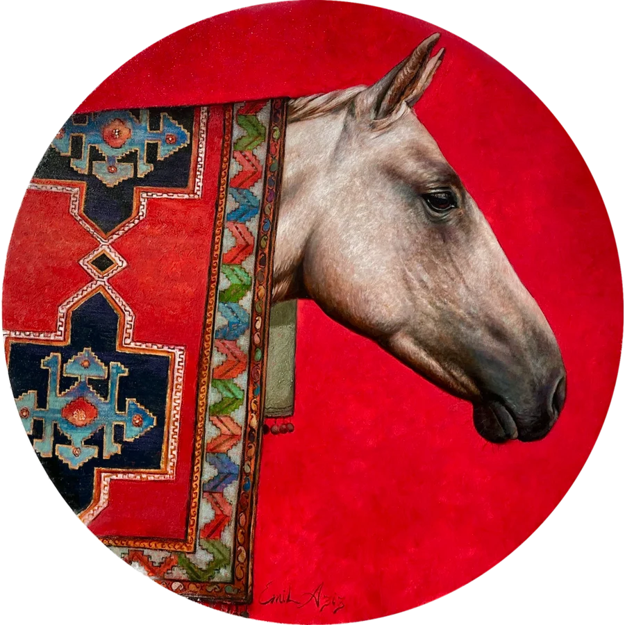Karabakh Horse and Carpet V - oil on canvas 80cm copy