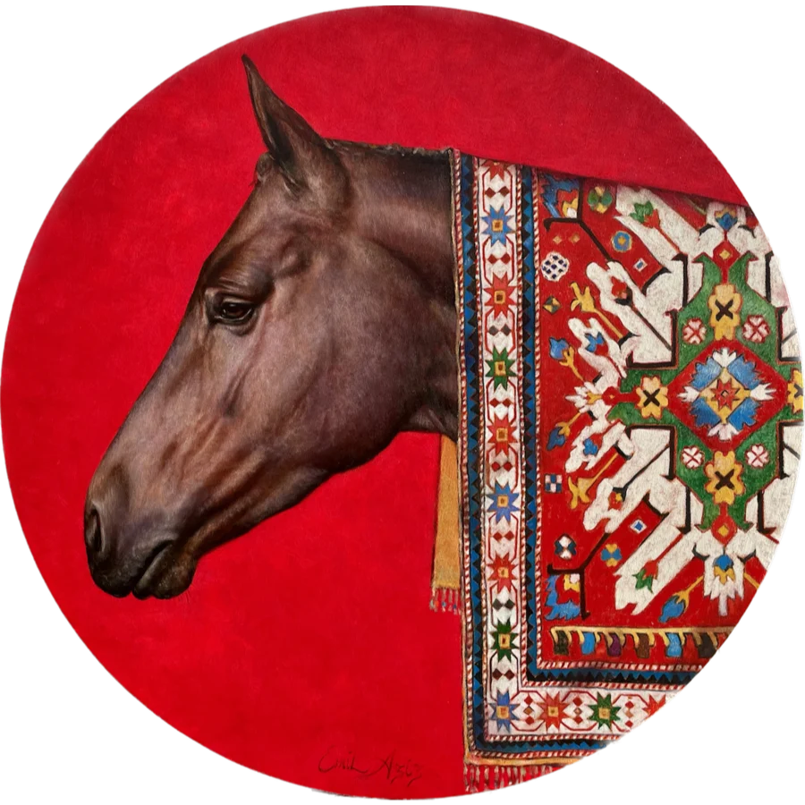 Karabakh Horse and Carpet VI - oil on canvas 80cm copy