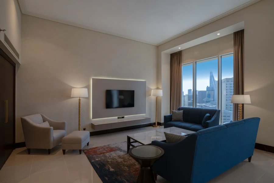 Penthouse Living Room with City View