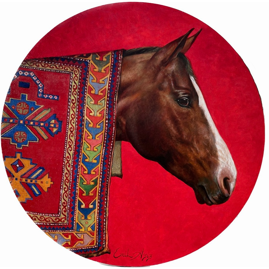 Karabakh Horse and Carpet VII - oil on canvas 80cm
