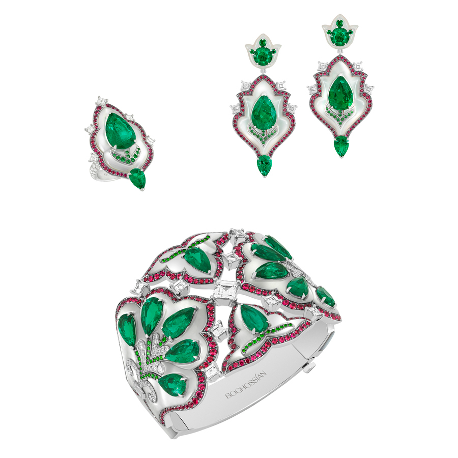 Queen Mumtaz Mahal Bangle, Earrings and Ring